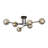 6 - Light Linear Sputnik Glass Semi Flush Mount