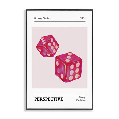 Paire de dés roses, estampe numérique, design par LSR Design Studio