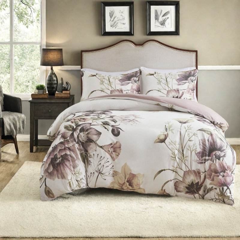 Ensembles de literie à motif floral doux, polyester très grand californien, Shabby Chic Home