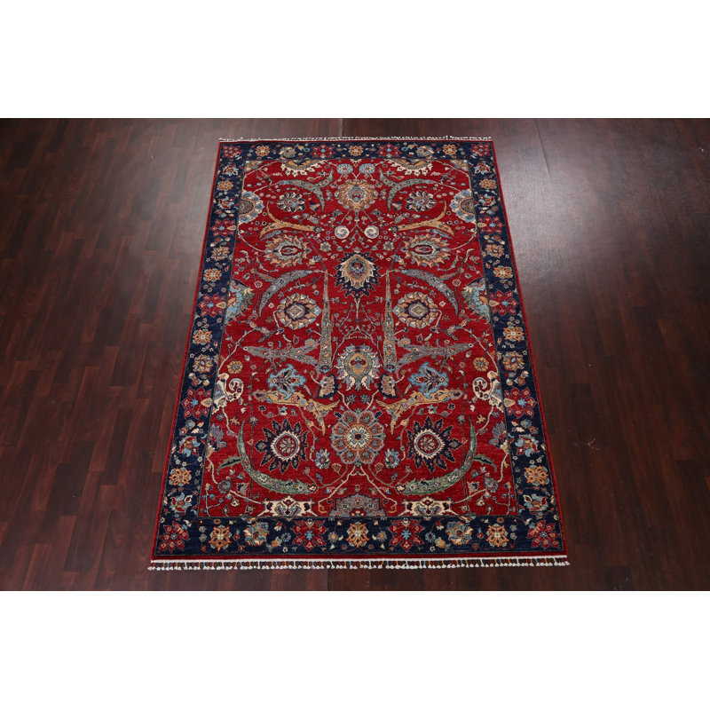 Tapis en laine à teinture végétale Ziegler noué à la main 7 x 10