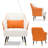 Menisha Modern Upholstered Accent Chair with Pillow, Mid Back Single Sofa Armchair for Living Room, Bedroom and Home Office-540411055