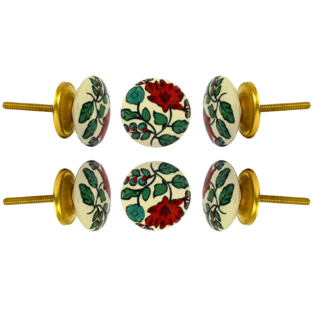 Plucks Oversized 1.6" Diameter Mushroom Knob Multipack (Set of 6) Trinca-Ferro