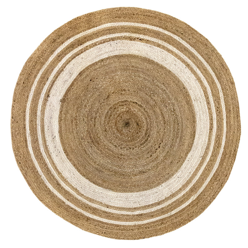 Leann Solid Colour Hand Woven Area Rug, Round 150cm
