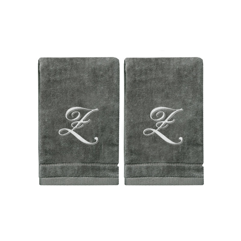 Ensemble de serviettes 2 pièces 100% coton monogrammé, Z
