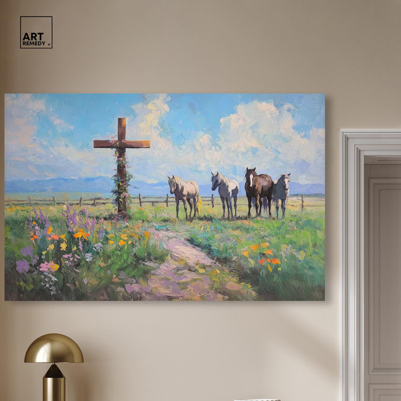 Faithful Pasture Canvas Religious Art by Art Remedy, 16" H x 24" W, Toile tendue avec châssis