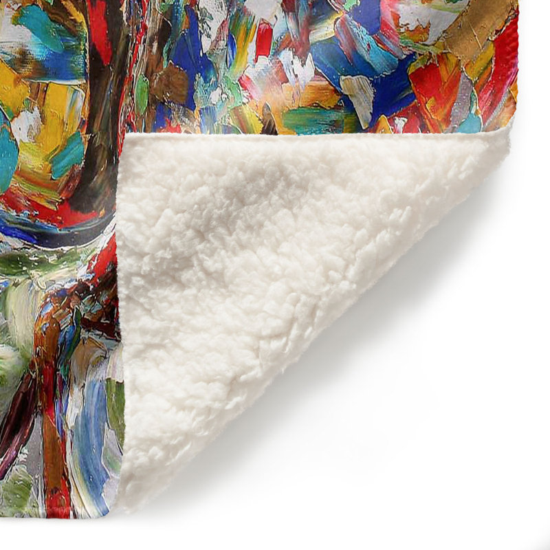 Couverture sherpa abstraite en chevaux sauvages abstraits, l 68 po x L 80 po