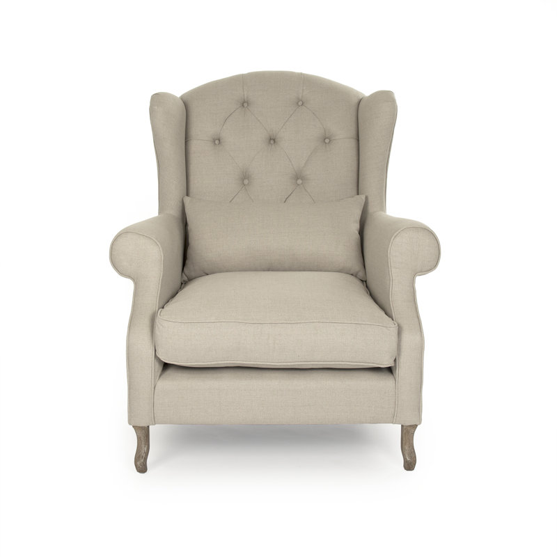 Dowty Linen Tufted Wingback Chair
