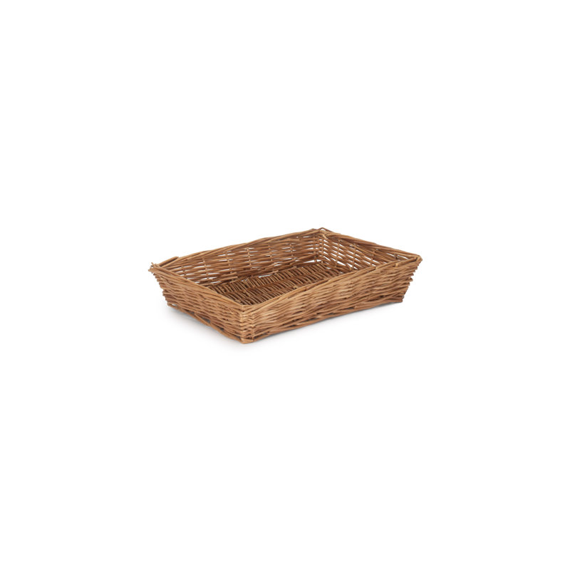 Lily Manor Wicker Tapered Tray Basket, 8cm H x 42cm W x 30cm D