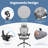 Desk and Chair Set: L-Shaped Computer Desk and Mesh Office Chair-288992177