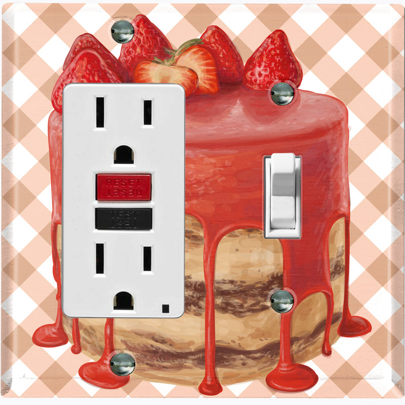 Patterned 2 - Gang Toggle Light Switch Standard Combination Wall Plate