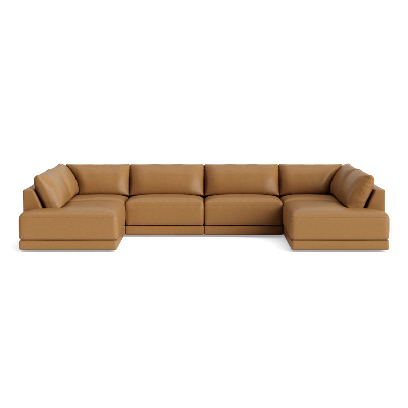 Eva Sectional, Bison Butterscotch Top Grain Leather