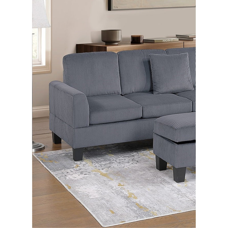 Ensemble de canapé modulaire 3 pièces RAF, H 35 po x l 66 po x P 33 po, Gris foncé