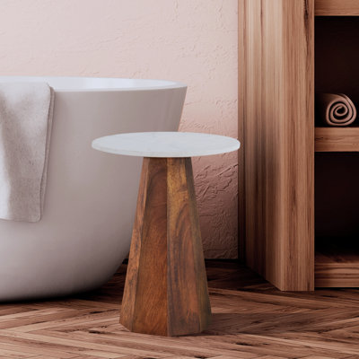 Aaleeyah Natural Wood Side Table