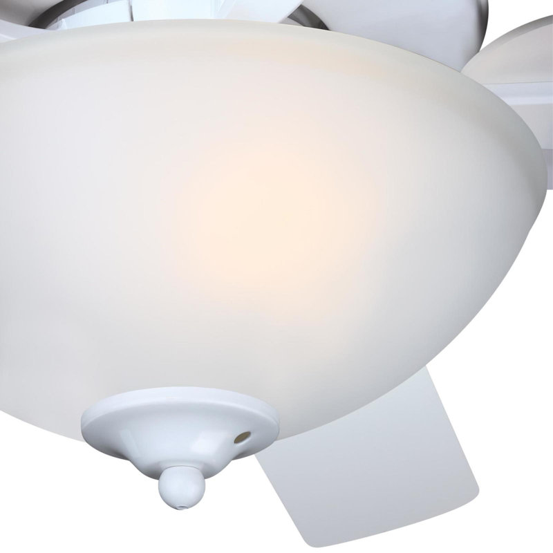 Albert 52'' White LED Ceiling Fan with Frosted Glass Light