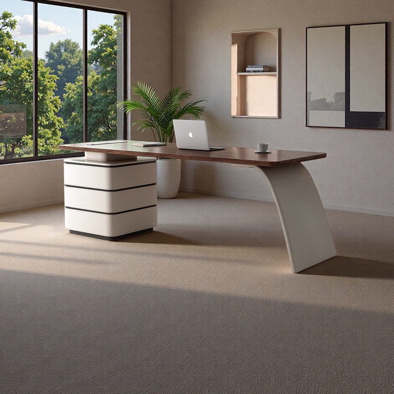 Bureau élégant d'inspiration luxueuse, H 29,52 po x l 62,99 po x P 27,55 po