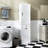 White Laundry Cabinet With Efficient Organization And Storage Space Elegant Convenient Hanging