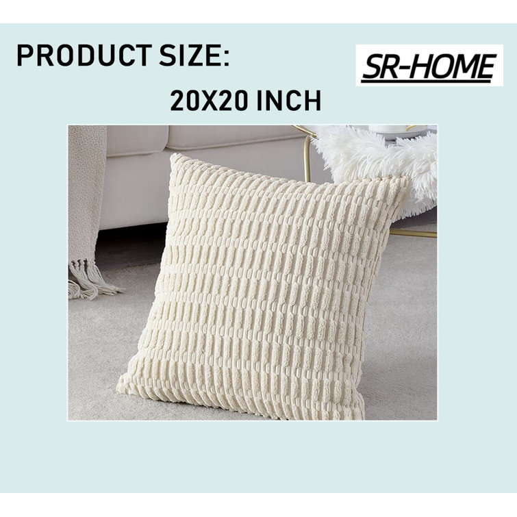 Siluvia 18x18 Pillow Inserts Set of 2 Decorative 18 Pillows Square  Interior Sofa Throw Pillow with 100% Cotton Cover Couch Pillow