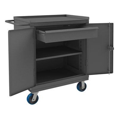 Adara 42.31'' W Steel Top Workbench with Wheels