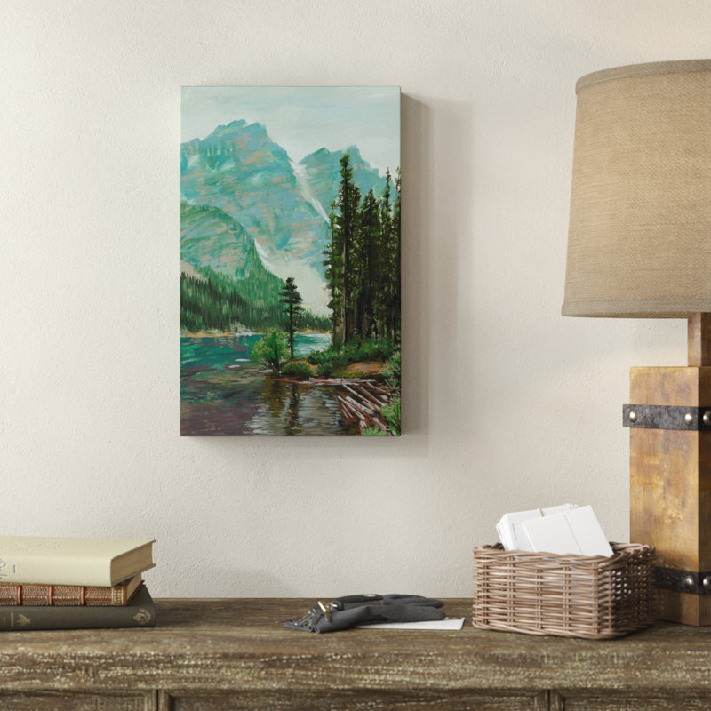 « mountainscape iii », reproduction de peinture à l’acrylique sur toile tendue, H 19 po x l 12 po x P 2 po