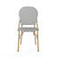 De 2 chaises d'extérieur françaises, grises, aluminium et rouille, pour le jardin et l'utilisation de style bistro gris, cadre avec groupe