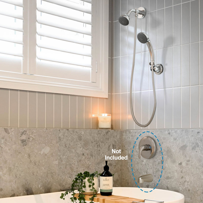 Wall Mounted Shower Set With Handheld Shower (Valve Not Included)