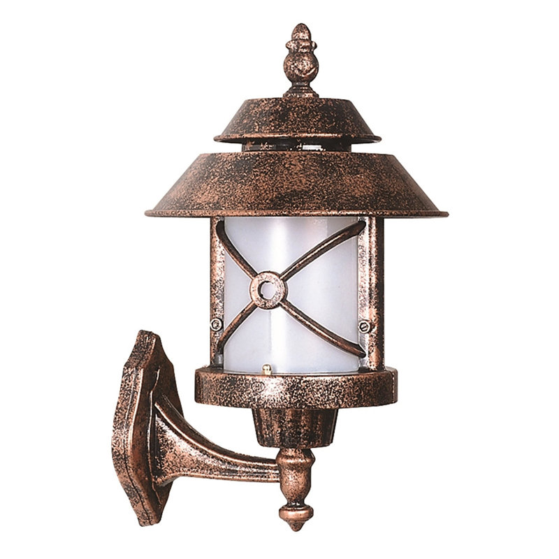 Vintage Outdoor Wall Lamp, Brown ABS Body, 15.7 x 10.2 inches | Polycarbonate Cap, E27 Socket (Max 40W), IP65 Waterproof | Nostalgic American Traditional & Industrial Design for Patio, Porch & Garden