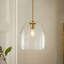 Luminaire suspendu conique 1 lumière en verre doré (13,7 po)