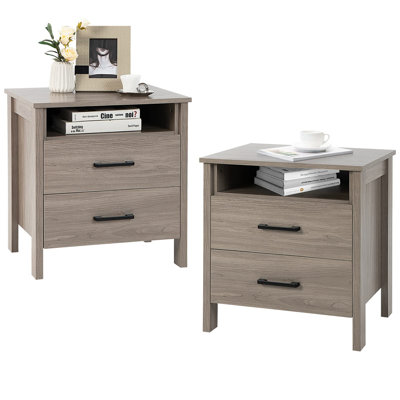 55cm W Manufactured Wood Bedside Table