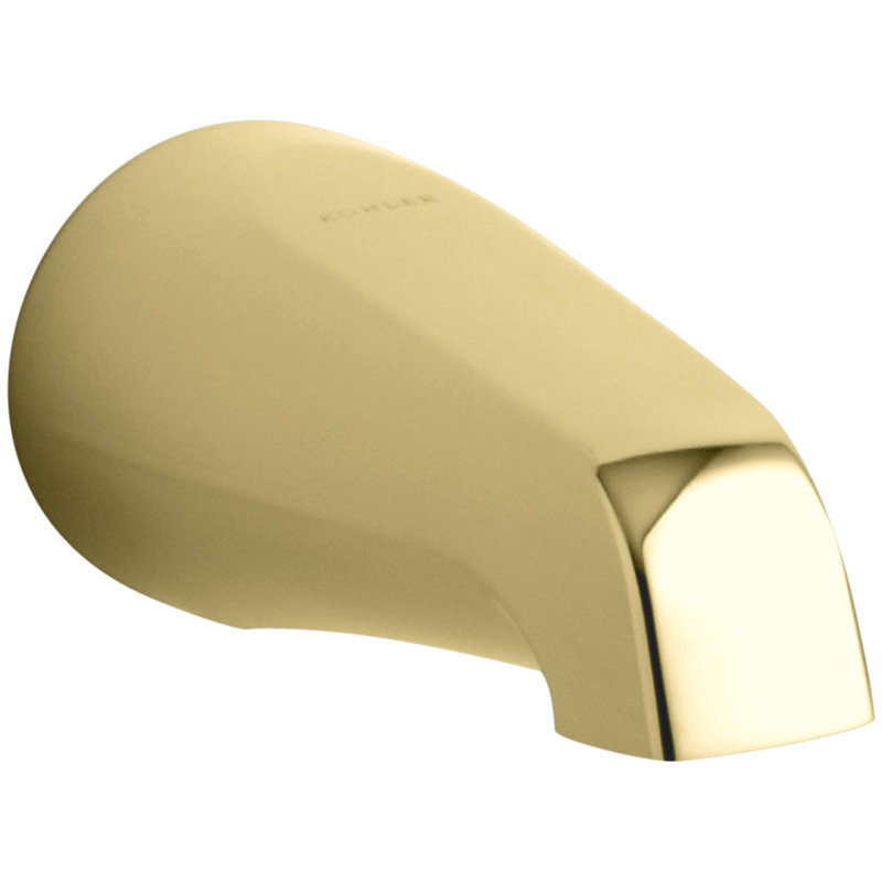 Devonshire 4-7/16" Non-Diverter Spout with Slip-Fit Connection, Vibrant Polished Brass