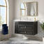 Meuble-lavabo mural 30 po, armoire de rangement flottante avec 2 tiroirs, lavabo simple en céramique à 3 trous, armoire moderne. Noir-923130734