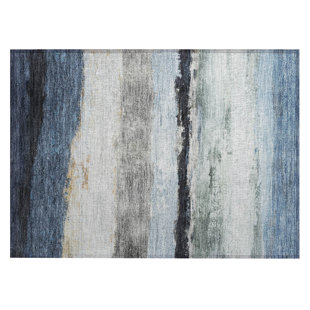 Machine Washable Indoor/Outdoor Arline ACN2169 Striped Rug