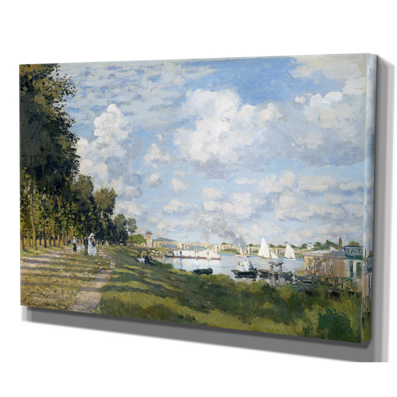 «Basin at Argenteuil» par Claude Monet, reproduction, H 18 po x l 27 po x P 1,5 po, Toile tendue