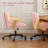 28.3" Wide Upholstered Office Chair With Wheels For Home Office,Vanity, Apartment Dorms-1531339849