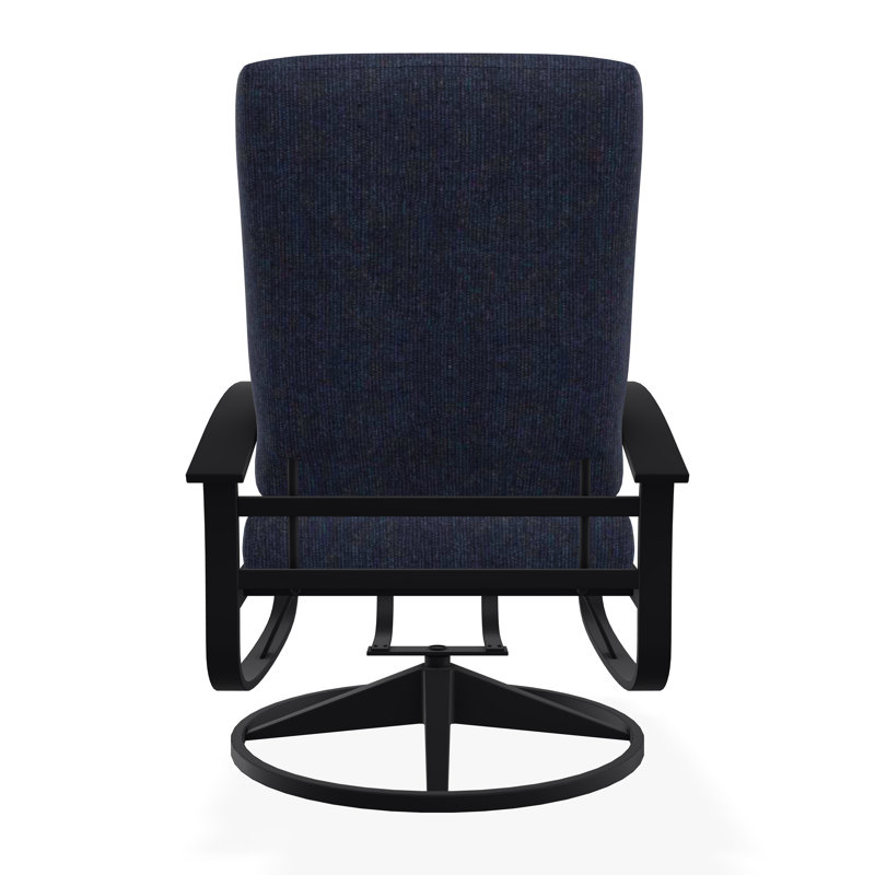Belle Isle Outdoor Lounge Chair, Spectrum Indigo Sunbrella®, Black