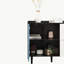 Buffet avec buffet, armoire de rangement noire avec portes, 2 tiroirs au style de panneau unique et 2 compartiments de rangement ouverts, armoire d'appoint de style café moderne-1824663334