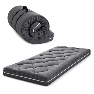Surmatelas pour lit de bébé de 4 pouces, mousse à mémoire de forme infusée au gel pour lit simple, housse de coussin lavable à la machine, tapis à roulettes, coussin de sommeil pliant portable (75 po x 30 po)
