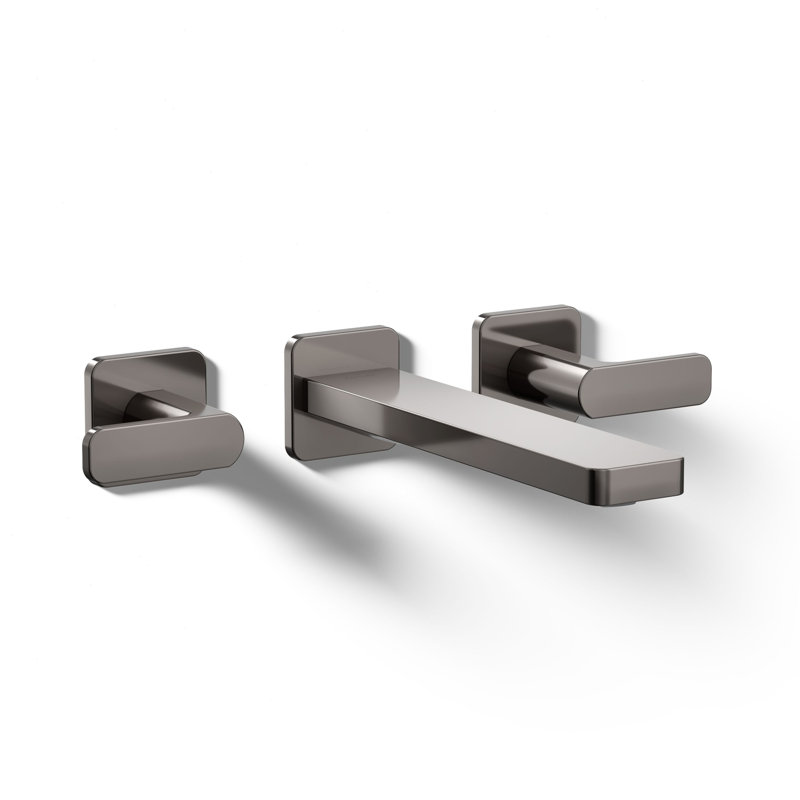 Parallel Wall-Mount Bathroom Sink Faucet Trim, Vibrant Titanium