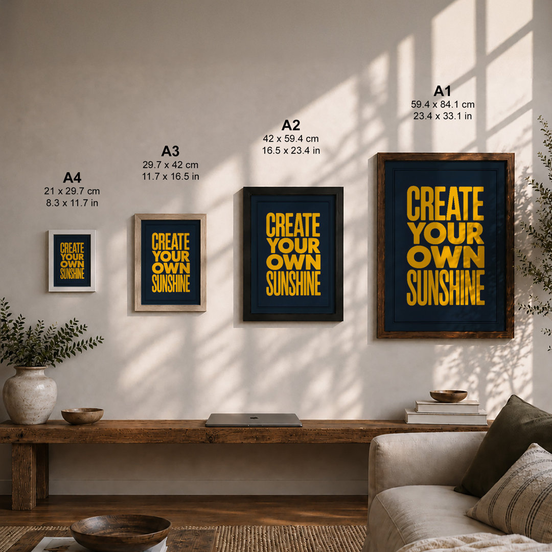 Create Your Own Sunshine Typography - Framed Print