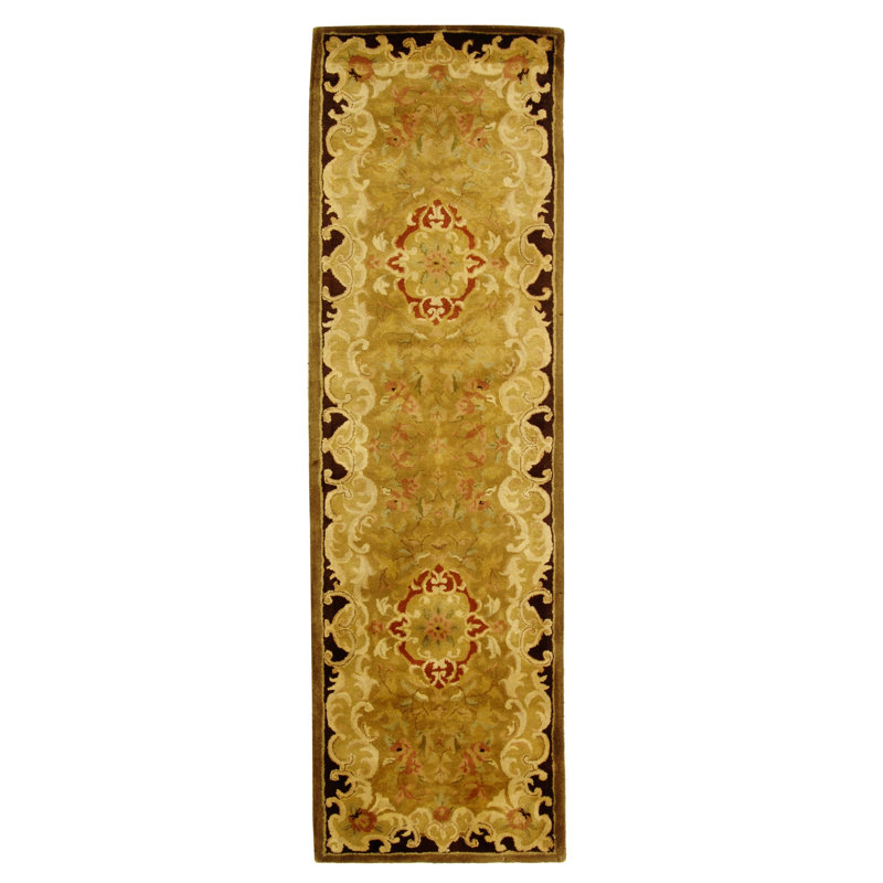 Tapis oriental en laine touffeté à la main Algier, Tapis de couloir 2 pi 3 po x 10 pi