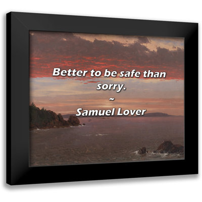 Citation de Samuel Lover: Mieux vaut être en sécurité que désolé.