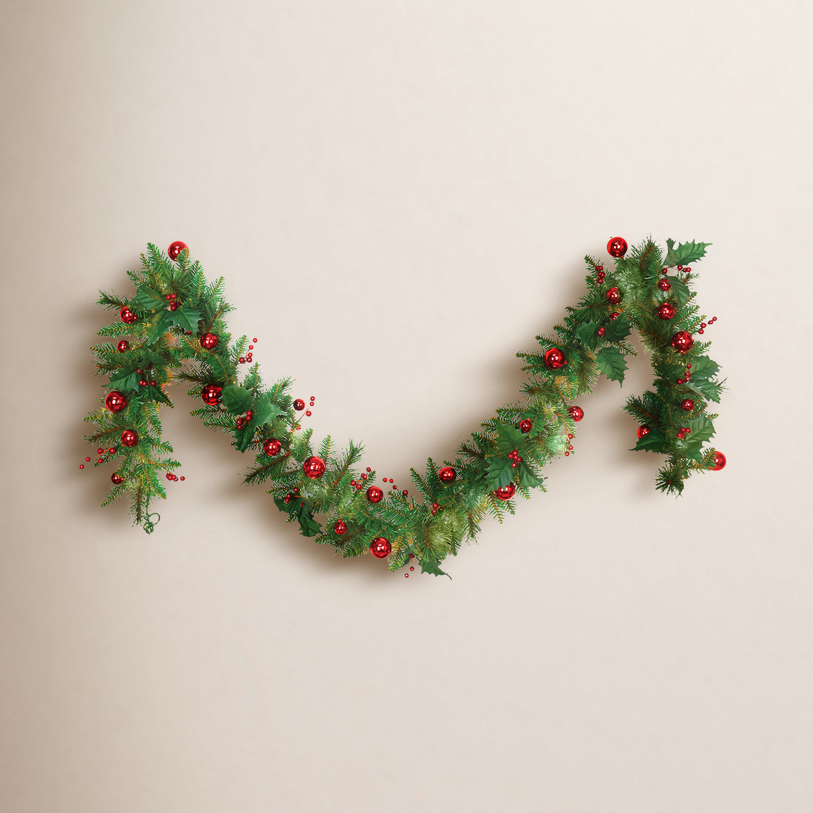 108'' in. Lighted Faux Pine Garland