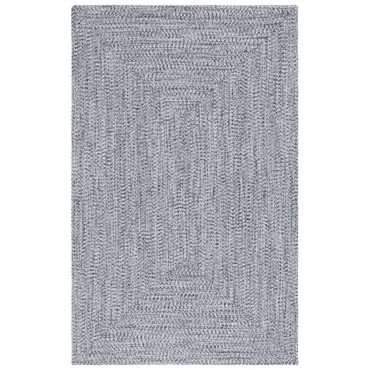 Tapis bleu foncé / ivoire tissé à la main Trombetta