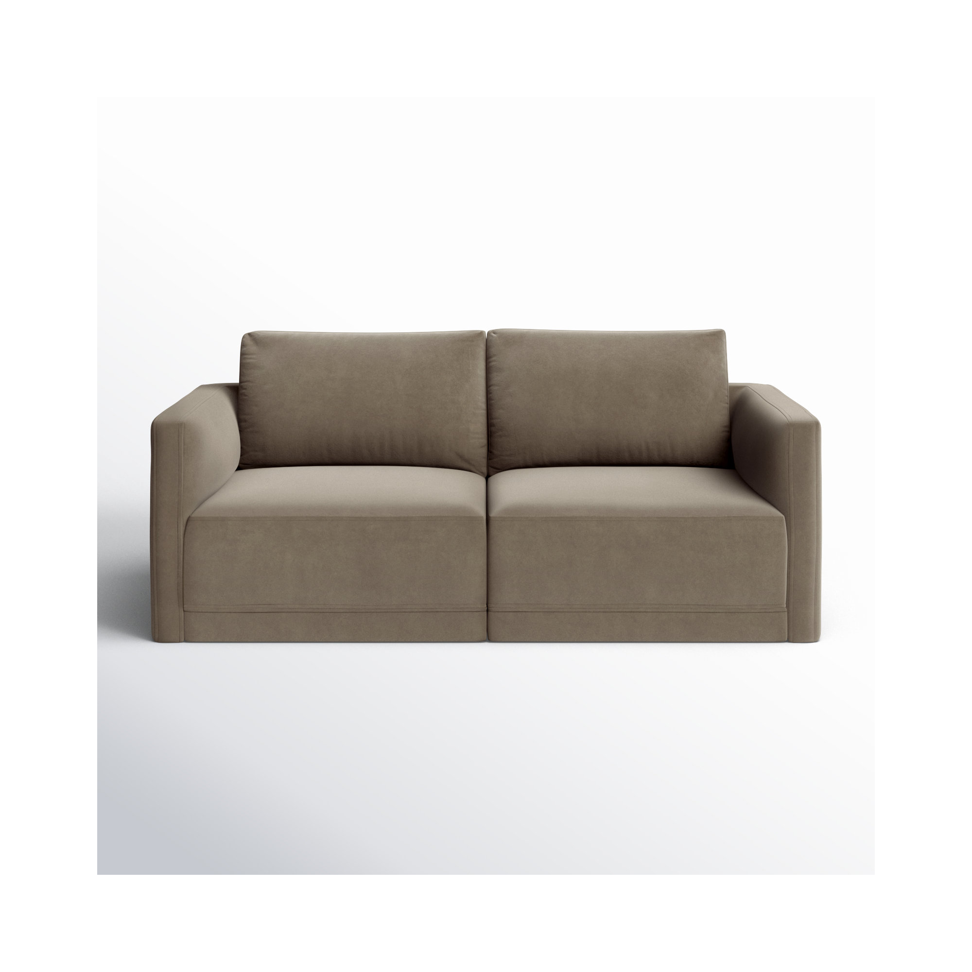 Deirdre 74'' Upholstered Loveseat, Taupe Velvet
