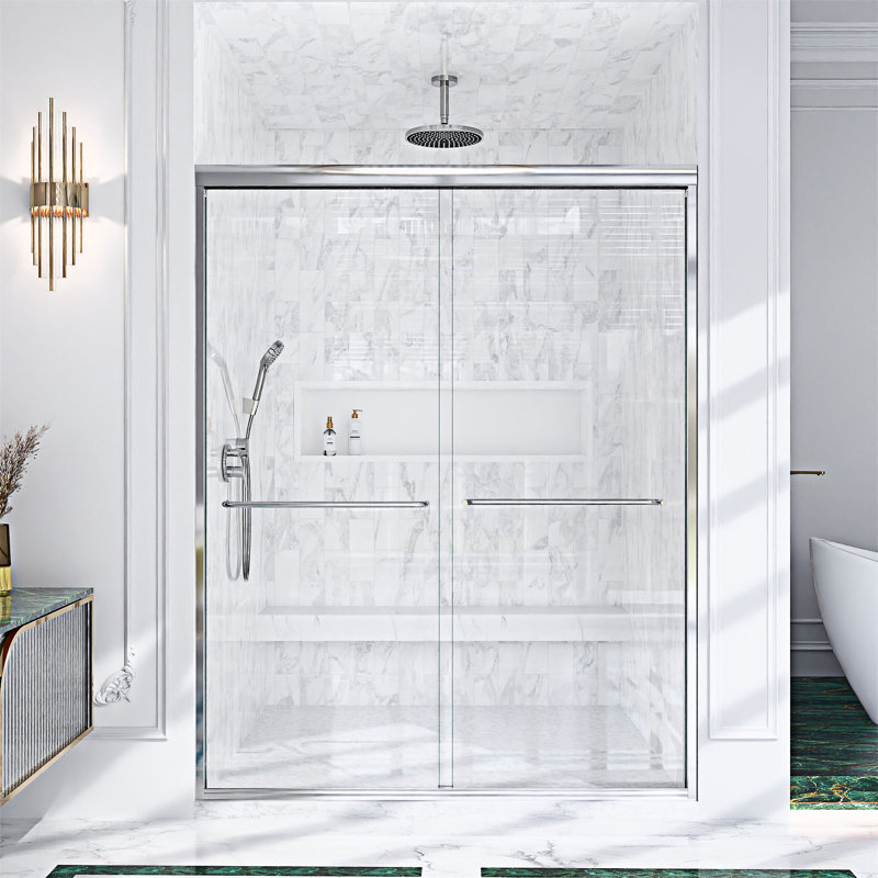 Semi-Frameless Double Sliding Shower Door