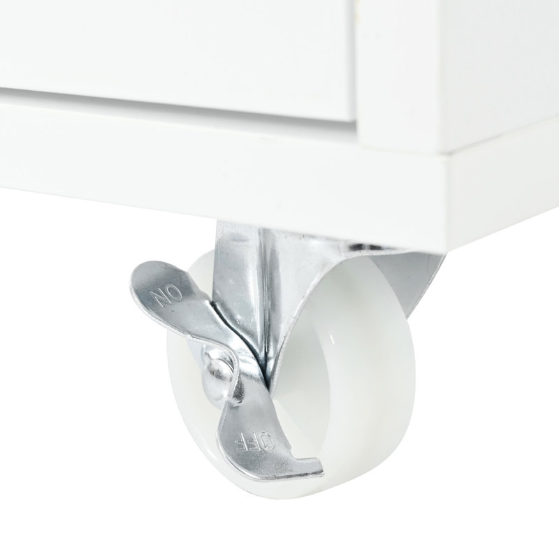 Grand îlot de cuisine avec éclairage DEL, prises électriques, blanc, table coulissante réglable et spacieuse, 2 portes vitrées cannelées, rangement