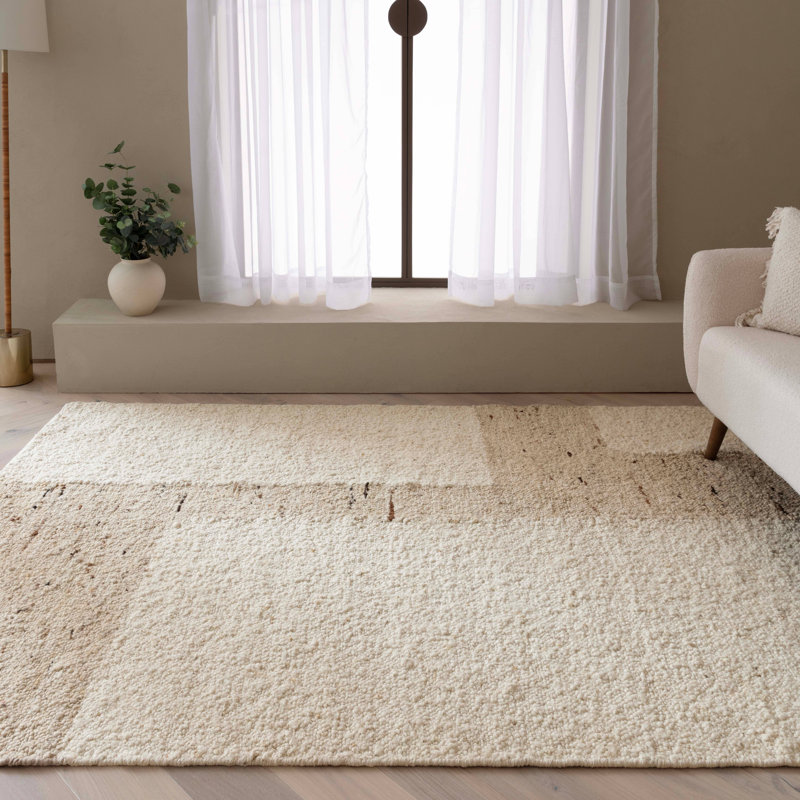 Anaxagoras Stone Wool Hand Woven Area Rug, Rectangle 200 x 290 cm