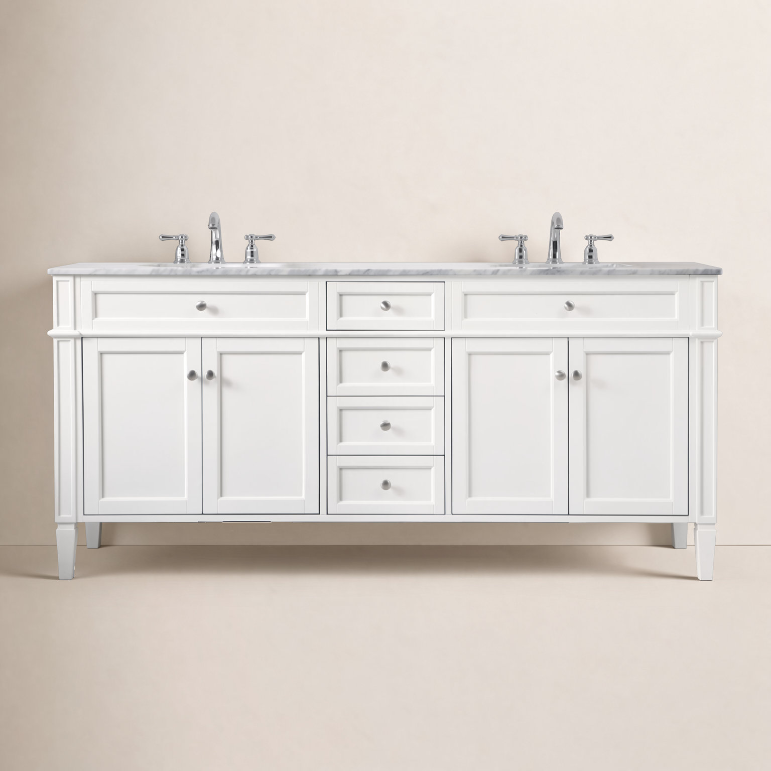 Rivers 72'' Double Bathroom Vanity, White