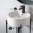Monaco 15.75" Round Console Sink with Faucet Mount, White Basin-100946684
