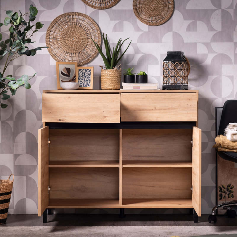 Gonde Metal Rectangle Accent Cabinet, Brown