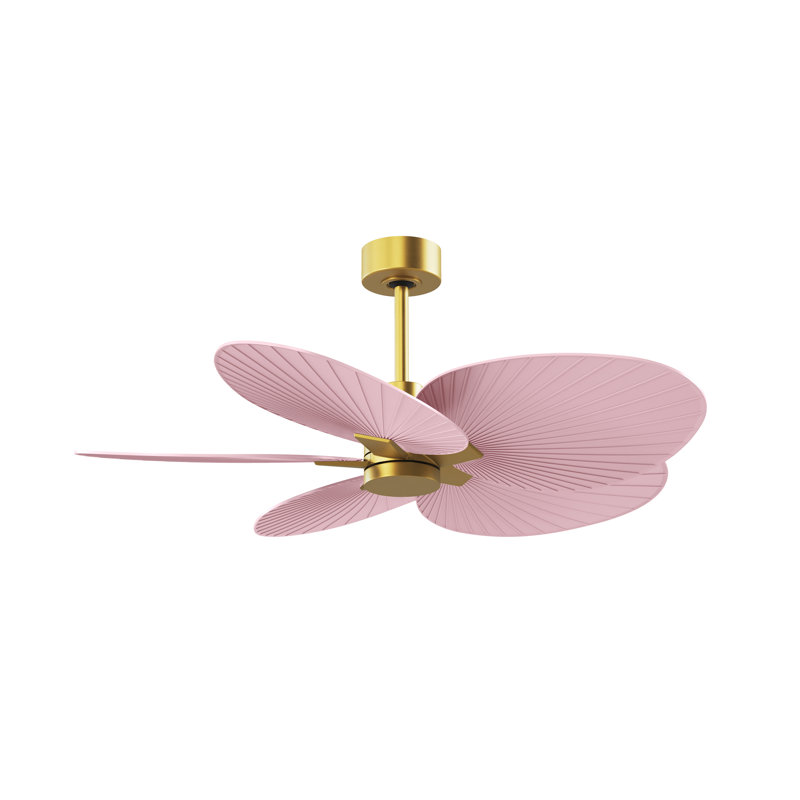 Alessandra - Five Blade Ceiling Fan, Light Pink, Brushed Brass